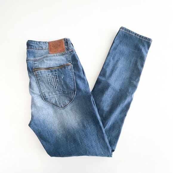 Ed Hardy Skuller Jeans Punk's Not Dead Distressed Destroyed Men's 32 - Picture 3 of 16